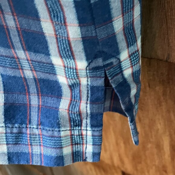 EUC Tommy Bahama Blue Plaid Button Front Short Sleeve Shirt in Men's Large - Picture 9 of 9